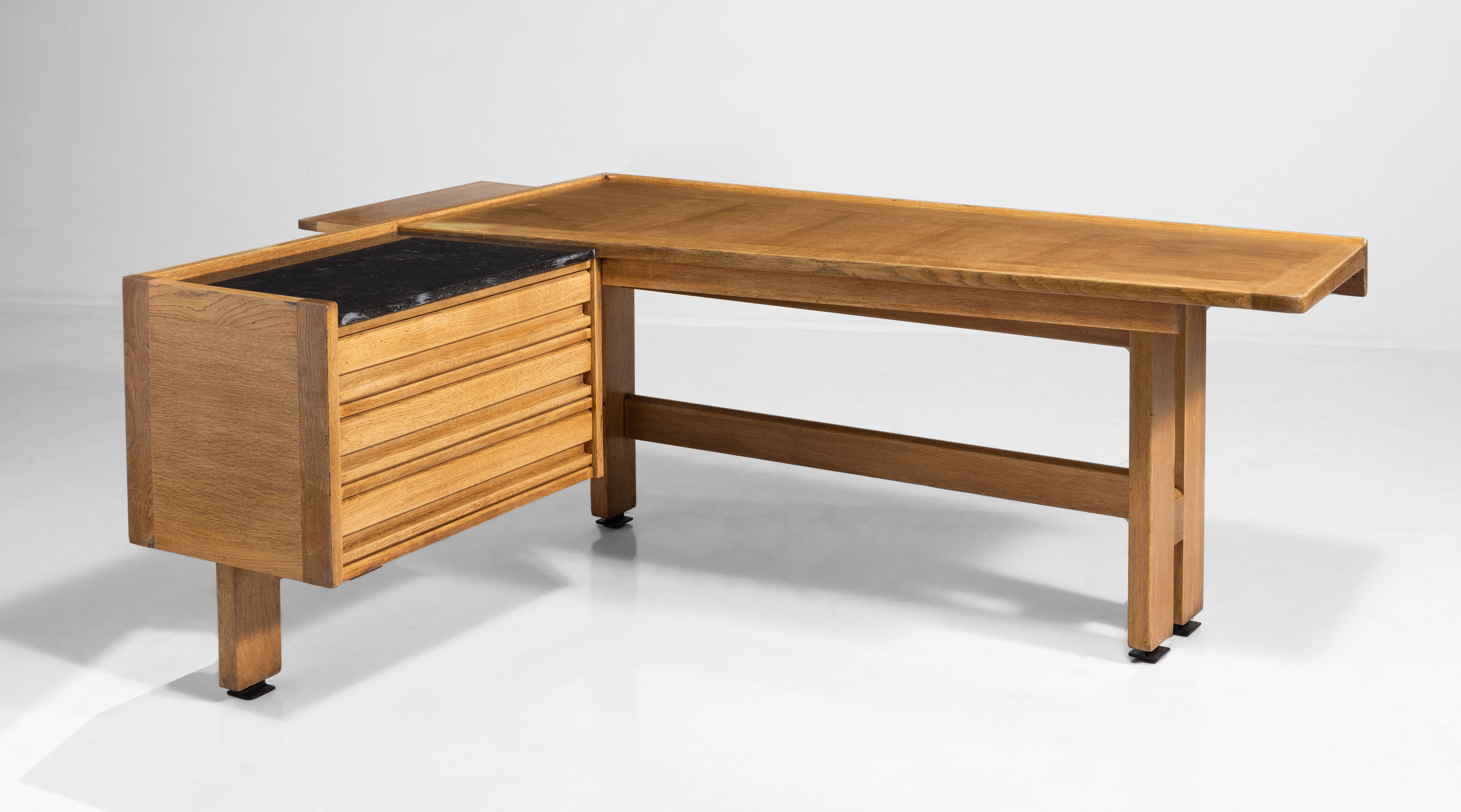 \"guillerme and chambron\" ベッド フランス ビンテージ Guillerme & Chambron Double Bed in Solid Oak