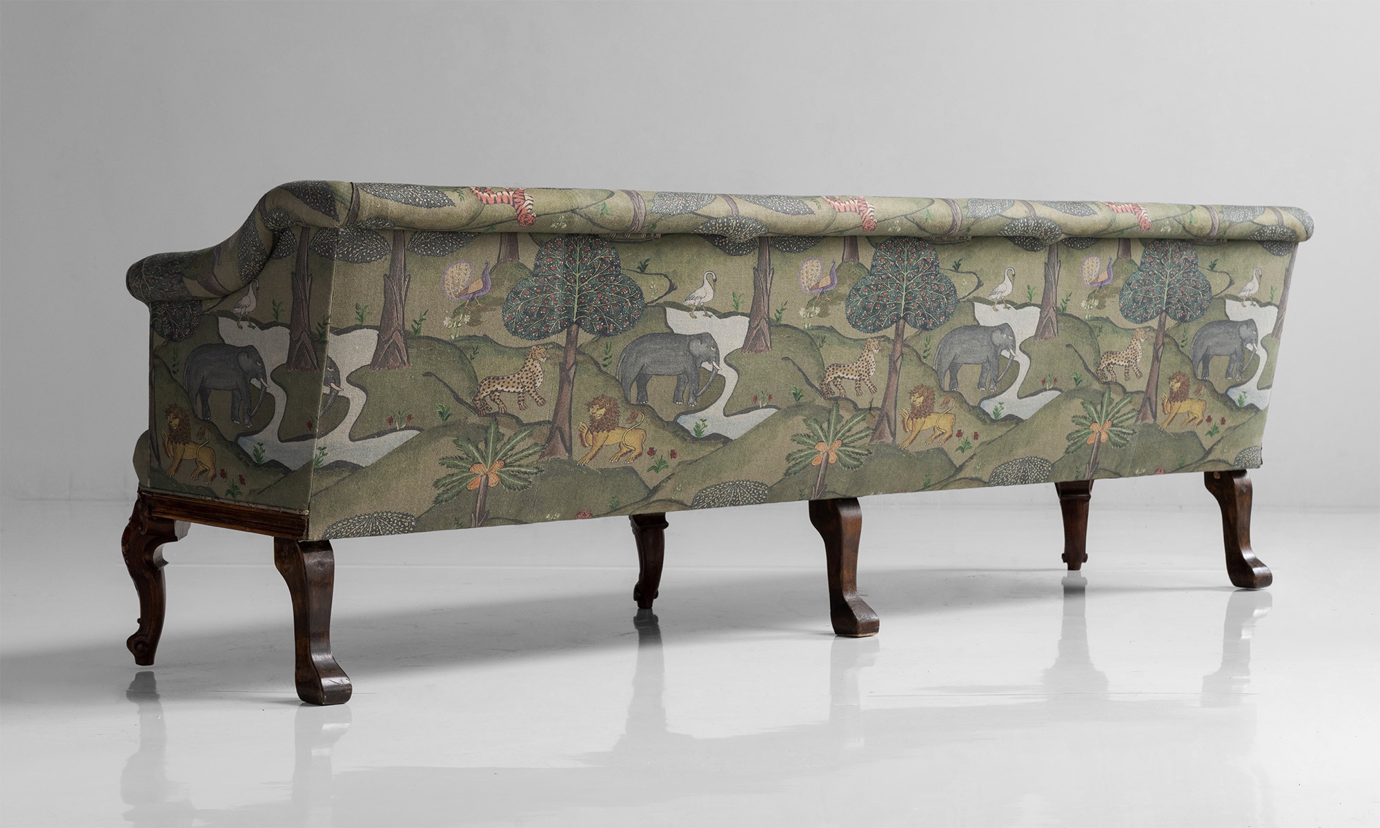 Victorian Sofa in Linen Jungle Print by James Malone Obsolete