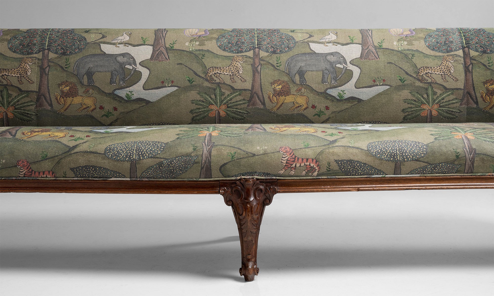 Victorian Sofa in Linen Jungle Print by James Malone Obsolete