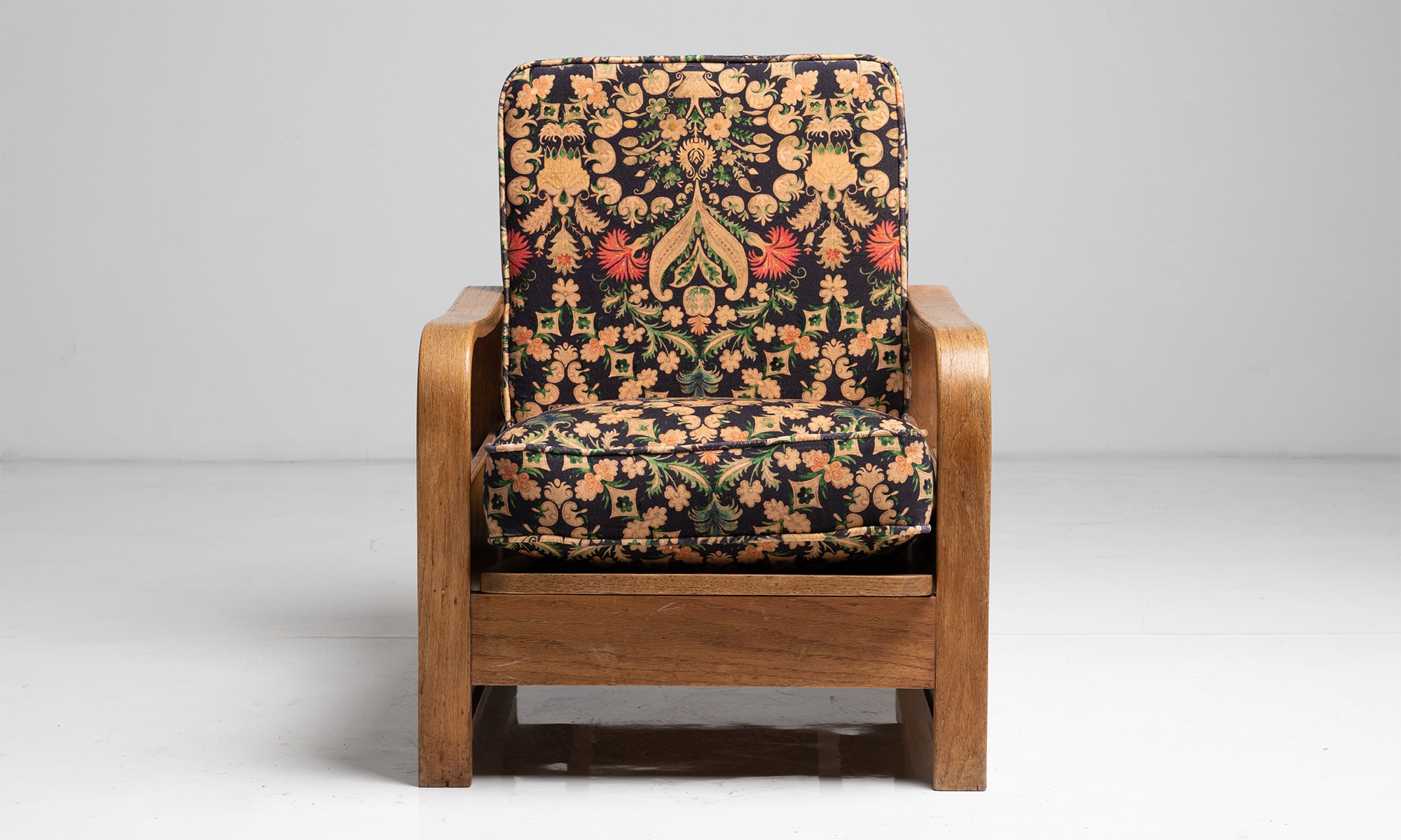 Heals of London Oak Reading Chair in Artio Velvet by House of Hackney