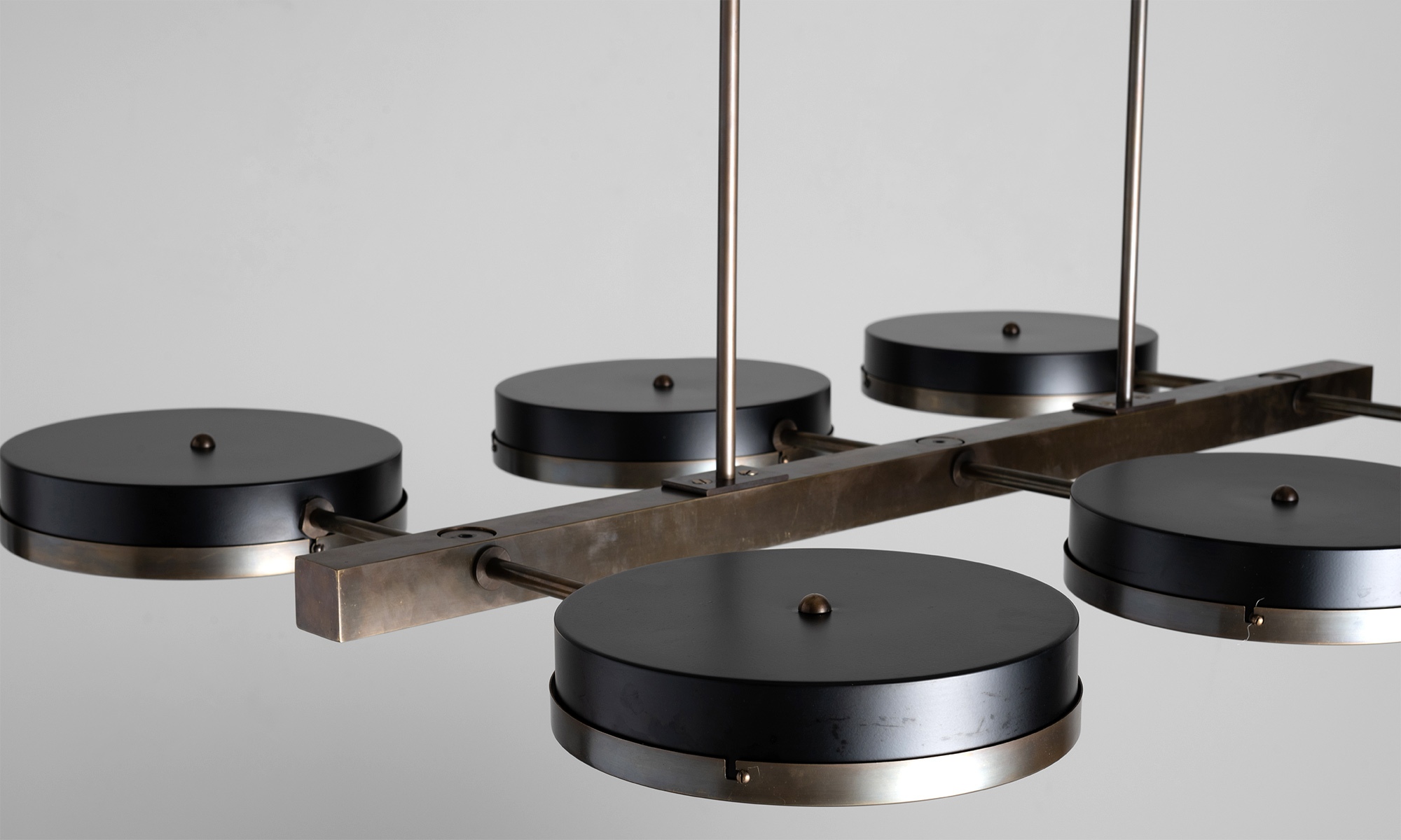 Modern Black & Brass Chandelier Obsolete