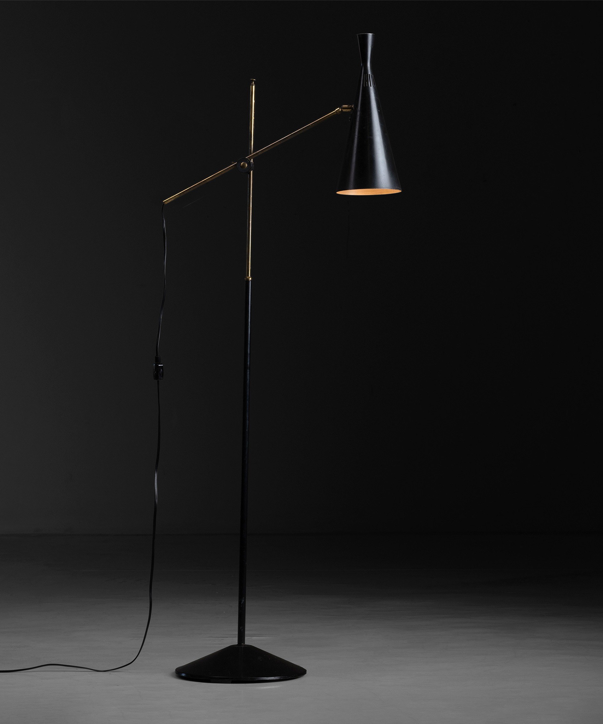 Black Floor Lamp by GA Scott for Maclamp Obsolete