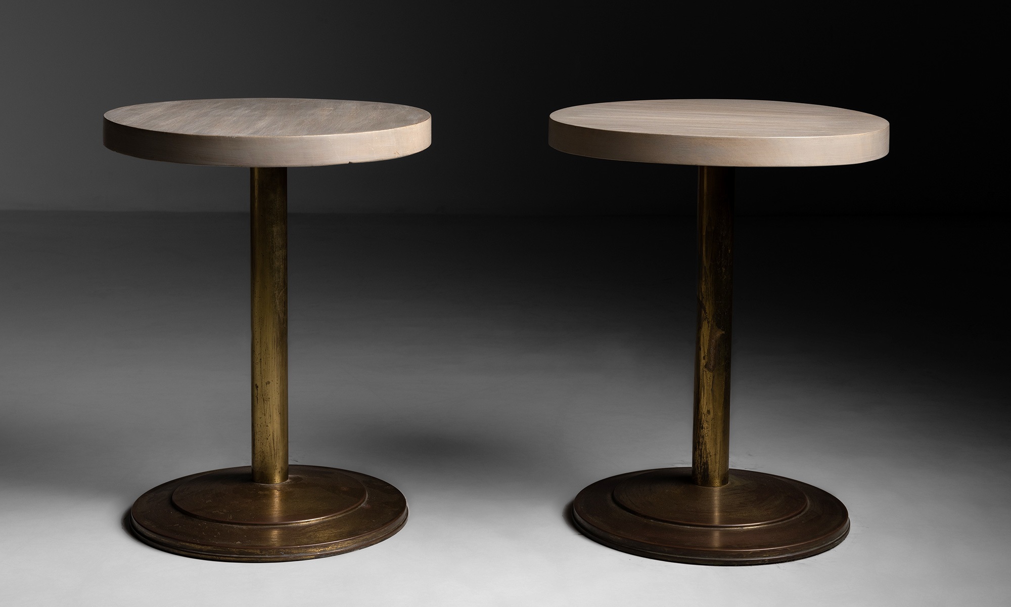 Brass & Wood Pedestal Table Obsolete